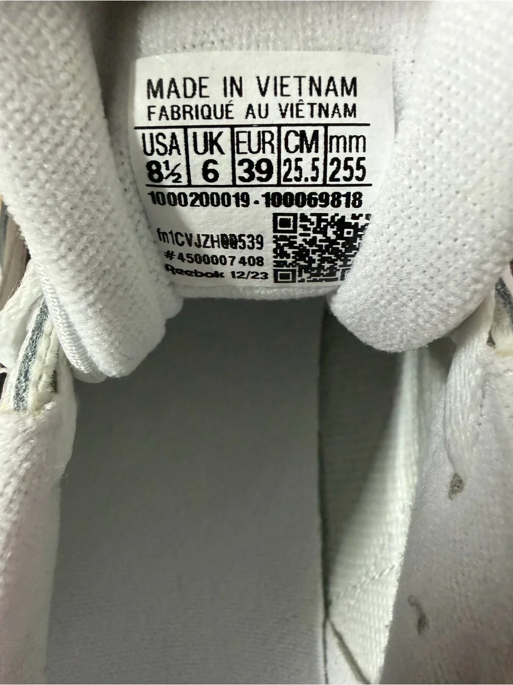 Reebok Classic WoMen's White Leather Sneakers 8.5M